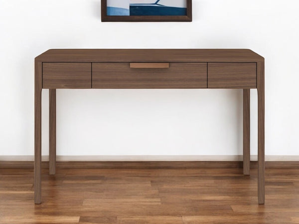 HomeRoots 47" Brown Wood Computer Desk - Stylish Compact Design with Easy-Open Drawer for Home Office Use 554202