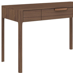 HomeRoots 47" Brown Wood Computer Desk - Stylish Compact Design with Easy-Open Drawer for Home Office Use 554202