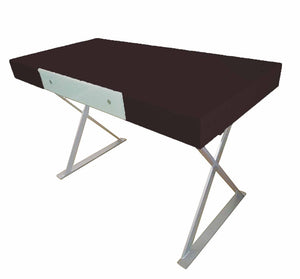 HomeRoots 48" Espresso and Silver Wood Metal Computer Desk - Stylish Workspace with Ample Storage & Stability 554204