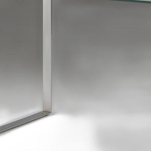 HomeRoots 47" Clear Glass and Silver Metal Computer Desk - Modern, Versatile Workspace for Home & Office Use 554210
