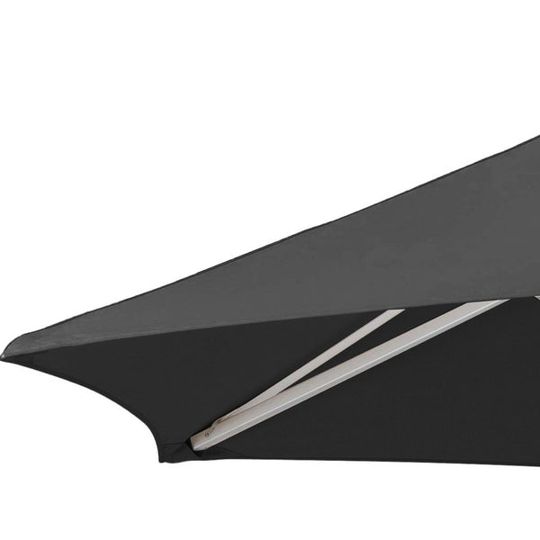 Homeroots 9' Black Polyester Round Market Patio Umbrella  Aluminum 554212