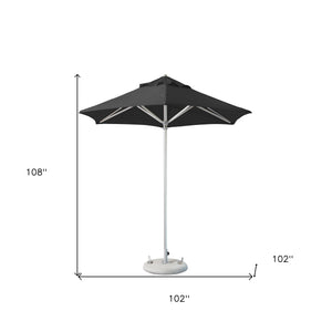 Homeroots 9' Black Polyester Round Market Patio Umbrella  Aluminum 554212