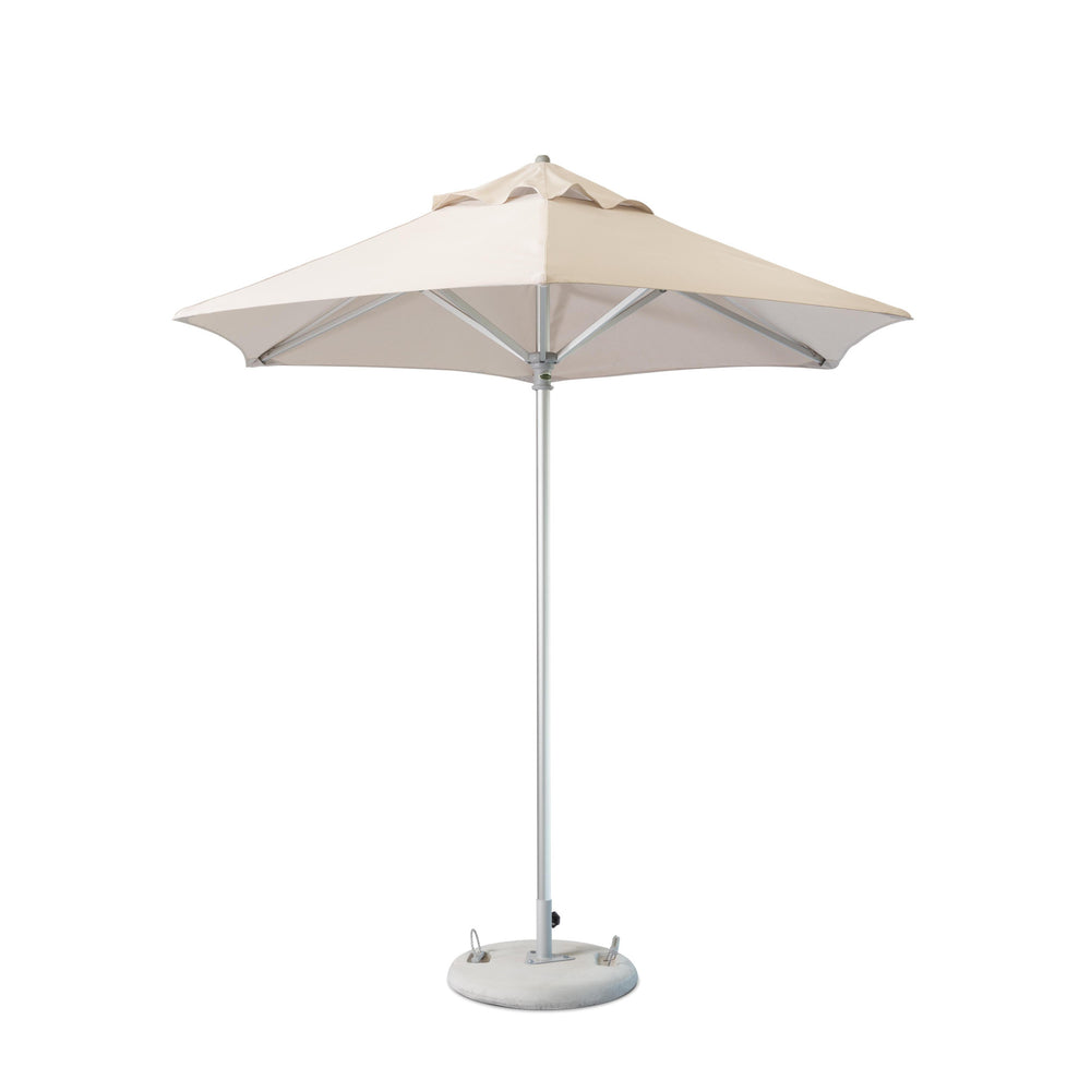 Homeroots 9' Ecru Polyester Round Market Patio Umbrella  Aluminum 554213