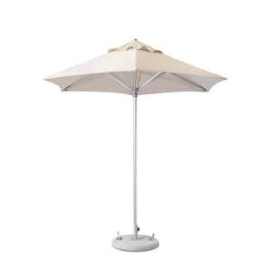 Homeroots 9' Ecru Polyester Round Market Patio Umbrella  Aluminum 554213