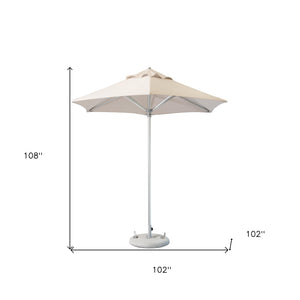 Homeroots 9' Ecru Polyester Round Market Patio Umbrella  Aluminum 554213