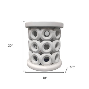 Homeroots 20" White Solid Wood Round End Table   554235