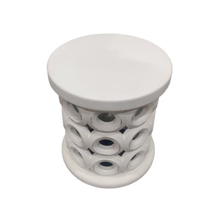 Homeroots 20" White Solid Wood Round End Table   554235