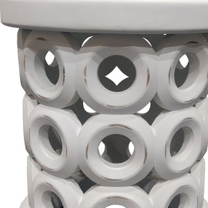 Homeroots 20" White Solid Wood Round End Table   554235