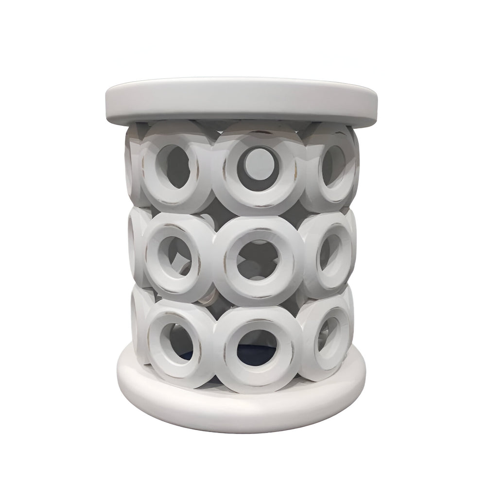 Homeroots 20" White Solid Wood Round End Table   554235