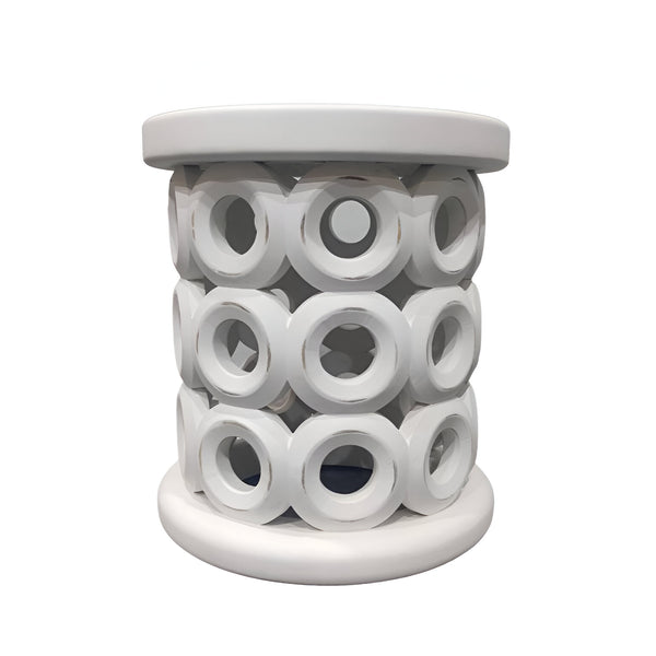 Homeroots 20" White Solid Wood Round End Table   554235