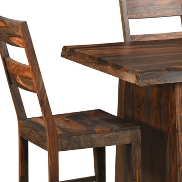 HomeRoots Seven-Piece Solid Wood Dining Set with Comfortable Ladder-Back Chairs for Timeless Gatherings 554236
