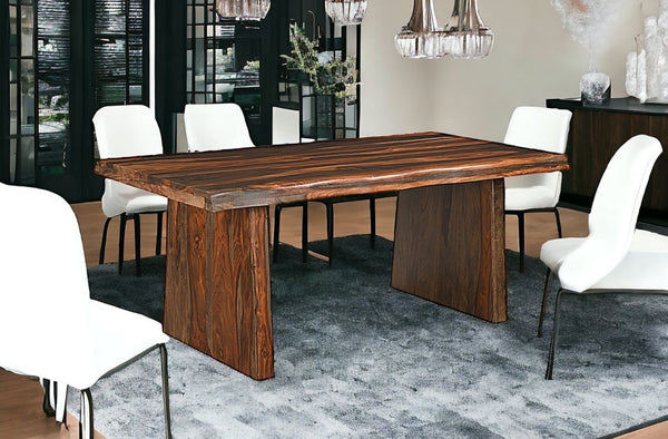 HomeRoots Six-Piece Solid Wood Dining Set with Four Comfortable Chairs - Mid-Century Style, Easy Assembly! 554248