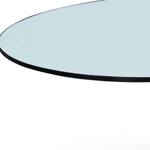 HomeRoots 32" Modern Clear Glass Round Coffee Table with Stylish Silver Metal Base for Contemporary Living Spaces 554266