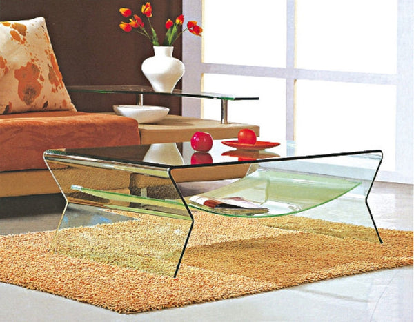 HomeRoots 26" Clear Glass Coffee Table – Sleek Contemporary Design for Modern Living Rooms & Versatile Decor 554271