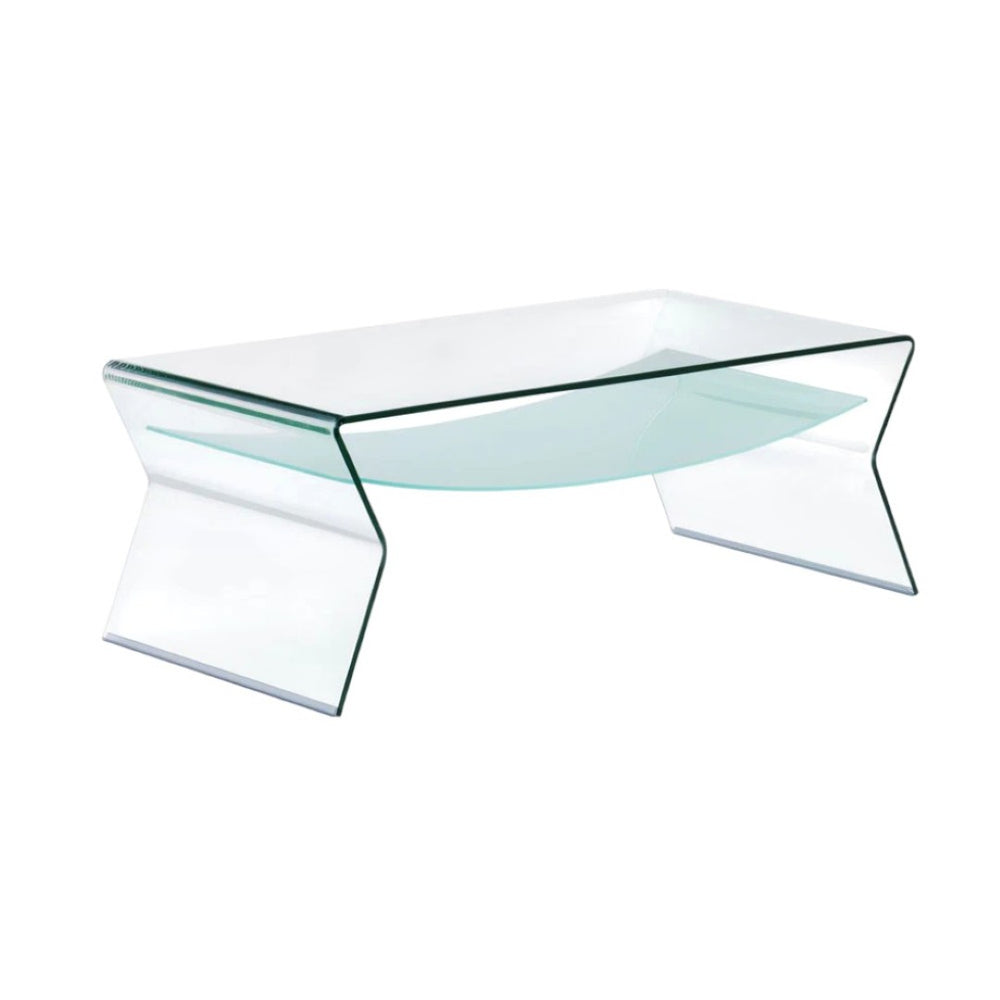 HomeRoots 26" Clear Glass Coffee Table – Sleek Contemporary Design for Modern Living Rooms & Versatile Decor 554271