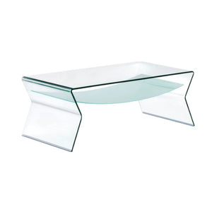 HomeRoots 26" Clear Glass Coffee Table – Sleek Contemporary Design for Modern Living Rooms & Versatile Decor 554271