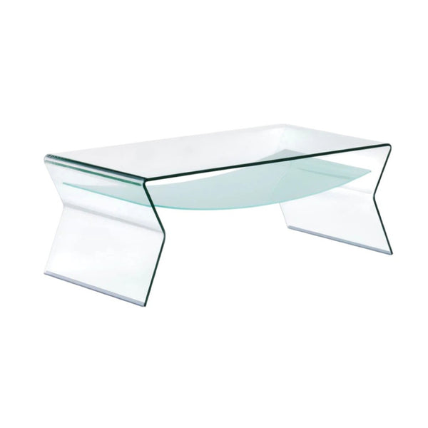 HomeRoots 26" Clear Glass Coffee Table – Sleek Contemporary Design for Modern Living Rooms & Versatile Decor 554271