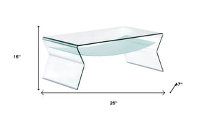 HomeRoots 26" Clear Glass Coffee Table – Sleek Contemporary Design for Modern Living Rooms & Versatile Decor 554271