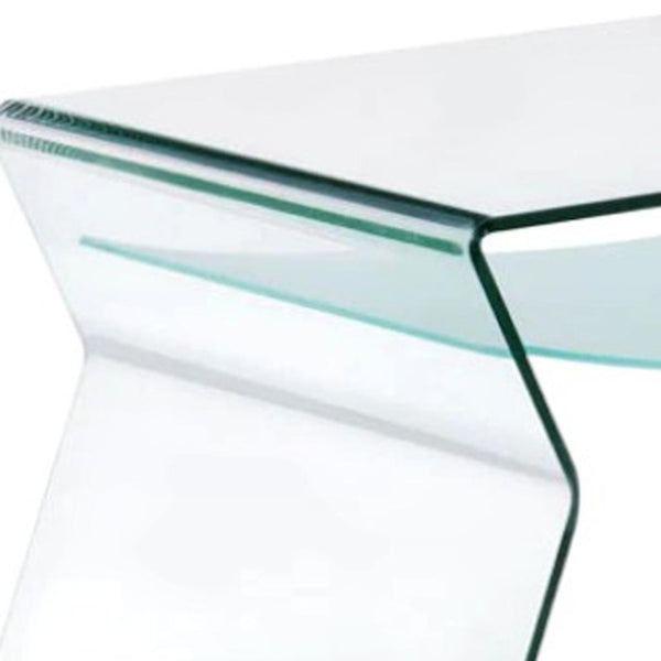 HomeRoots 26" Clear Glass Coffee Table – Sleek Contemporary Design for Modern Living Rooms & Versatile Decor 554271