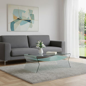 HomeRoots 26" Clear Glass Coffee Table – Sleek Contemporary Design for Modern Living Rooms & Versatile Decor 554271