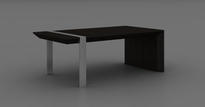 HomeRoots 48" Distressed Sled Coffee Table in Black Wood & Silver Steel – Modern Design for Stylish Spaces 554272