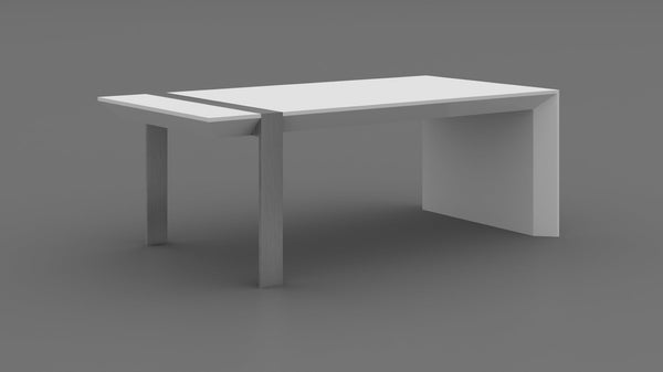 HomeRoots 48" Modern White and Silver Coffee Table – Sculptural Design with Durable Steel Accents for Any Space 554273