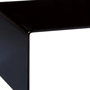 HomeRoots 24" Black Glass Sled Coffee Table - Modern Minimalist Design for Stylish Living Rooms & Offices 554280