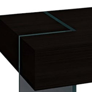 HomeRoots 53" Sleek Black and Glass Sled Coffee Table – Modern Design for Stylish Living Spaces & Versatile Use 554285
