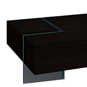 HomeRoots 53" Sleek Black and Glass Sled Coffee Table – Modern Design for Stylish Living Spaces & Versatile Use 554285