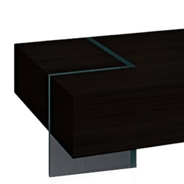 HomeRoots 53" Sleek Black and Glass Sled Coffee Table – Modern Design for Stylish Living Spaces & Versatile Use 554285