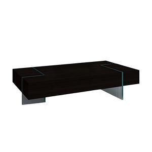 HomeRoots 53" Sleek Black and Glass Sled Coffee Table – Modern Design for Stylish Living Spaces & Versatile Use 554285