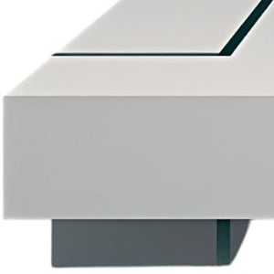 HomeRoots 53" Sleek White and Clear Glass Sled Coffee Table - Modern Design for Living Room & Office Décor 554286