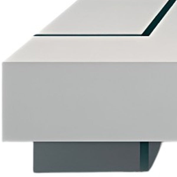 HomeRoots 53" Sleek White and Clear Glass Sled Coffee Table - Modern Design for Living Room & Office Décor 554286