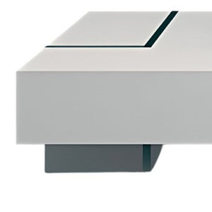 HomeRoots 53" Sleek White and Clear Glass Sled Coffee Table - Modern Design for Living Room & Office Décor 554286