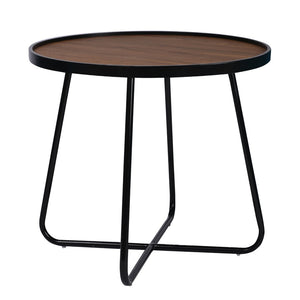 HomeRoots 24" Sleek Black Round Coffee Table with Cross Legs - Modern Industrial Design for Any Space 554288