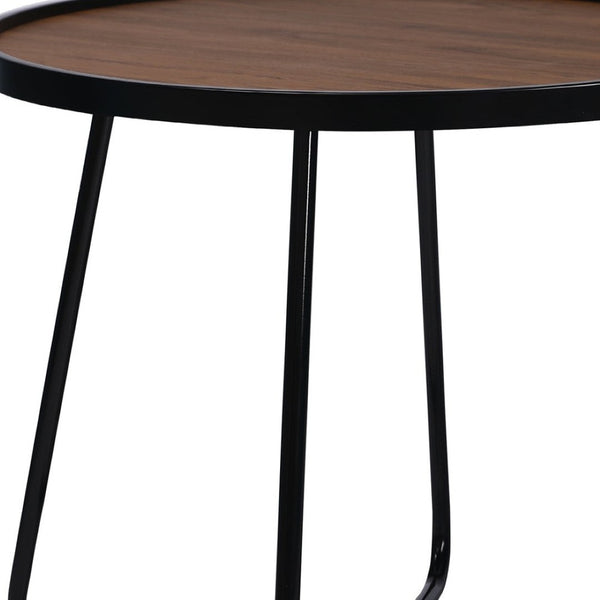HomeRoots 24" Sleek Black Round Coffee Table with Cross Legs - Modern Industrial Design for Any Space 554288