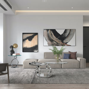 HomeRoots 32" Clear Glass Coffee Table with Silver Metal Base - Modern Round Design for Versatile Spaces 554290