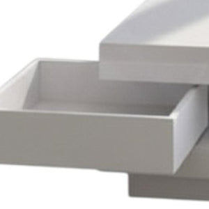 HomeRoots 32" White Wood Square Coffee Table - Modern Design with 2 Drawers for Stylish Storage & Functionality 554298