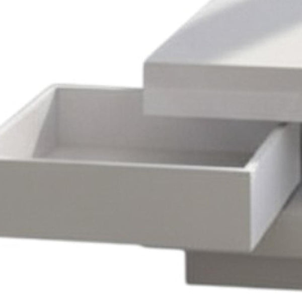 HomeRoots 32" White Wood Square Coffee Table - Modern Design with 2 Drawers for Stylish Storage & Functionality 554298
