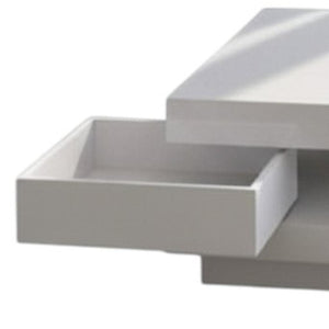 HomeRoots 32" White Wood Square Coffee Table - Modern Design with 2 Drawers for Stylish Storage & Functionality 554298