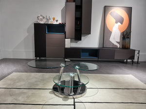 Homeroots 32" Clear Glass & Silver Metal Round Coffee Table - Stylish Floor Shelf For Living Room & Office   554307