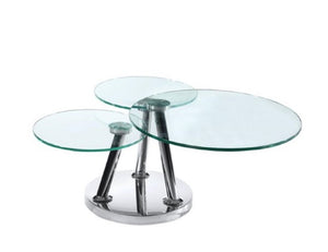 Homeroots 32" Clear Glass & Silver Metal Round Coffee Table - Stylish Floor Shelf For Living Room & Office   554307