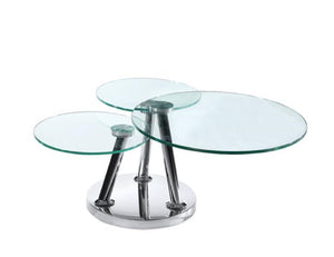 Homeroots 32" Clear Glass & Silver Metal Round Coffee Table - Stylish Floor Shelf For Living Room & Office   554307