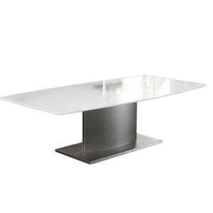 HomeRoots 28" White Marble Coffee Table with Silver Metal Base – Elegant Centerpiece for Modern Living Spaces 554308