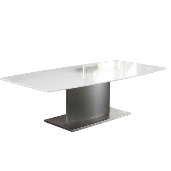HomeRoots 28" White Marble Coffee Table with Silver Metal Base – Elegant Centerpiece for Modern Living Spaces 554308