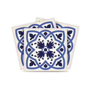 Homeroots 12" Blue And White Mosaic Peel And Stick Tiles - Easy Removable Décor For Stylish Home Makeovers 12" X 12" Vinyl 554314