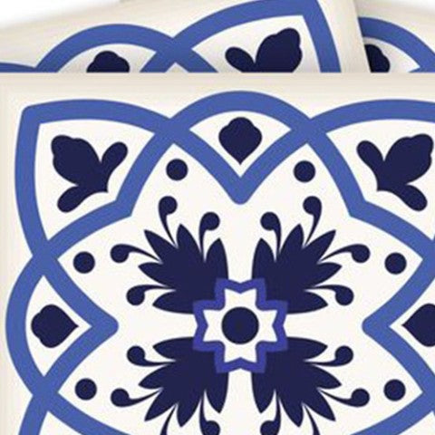 Homeroots 12" Blue And White Mosaic Peel And Stick Tiles - Easy Removable Décor For Stylish Home Makeovers 12" X 12" Vinyl 554314