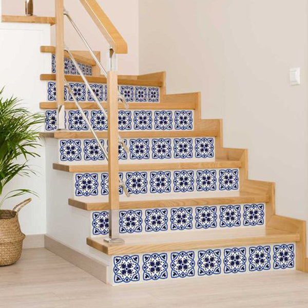 Homeroots 12" Blue And White Mosaic Peel And Stick Tiles - Easy Removable Décor For Stylish Home Makeovers 12" X 12" Vinyl 554314