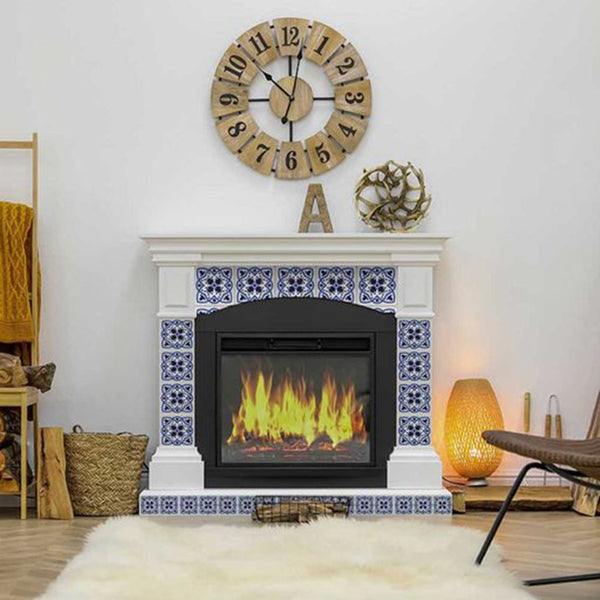 Homeroots 12" Blue And White Mosaic Peel And Stick Tiles - Easy Removable Décor For Stylish Home Makeovers 12" X 12" Vinyl 554314