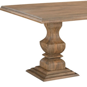 HomeRoots 75" Brown Solid Wood Double Pedestal Dining Table - Elegant Mango Wood Design for Timeless Gatherings 554332